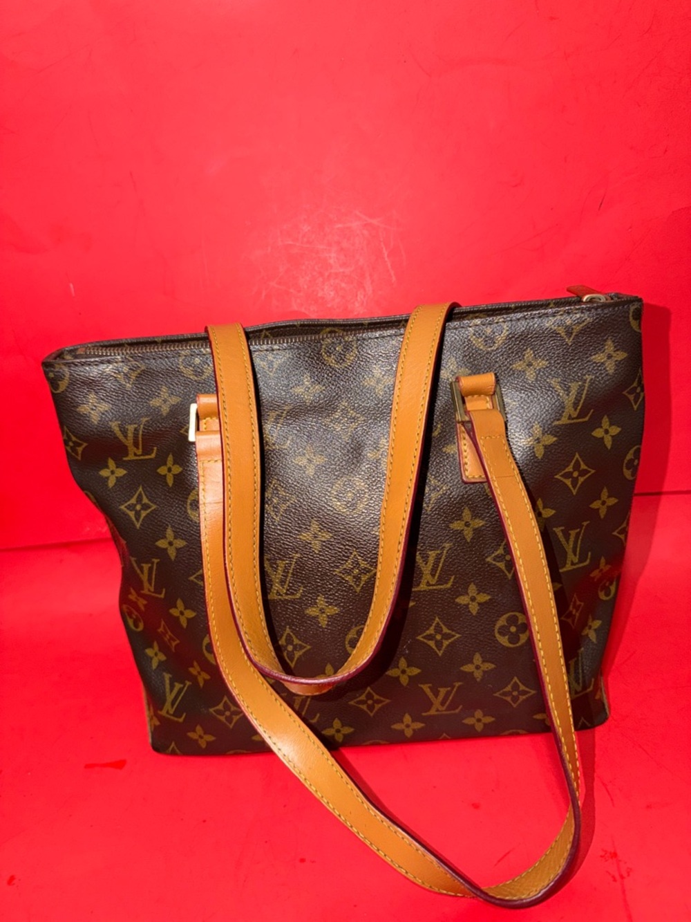 Louis Vuitton Monogram Canvas Tote in Brown with Tan Straps - Picture 4 of 11